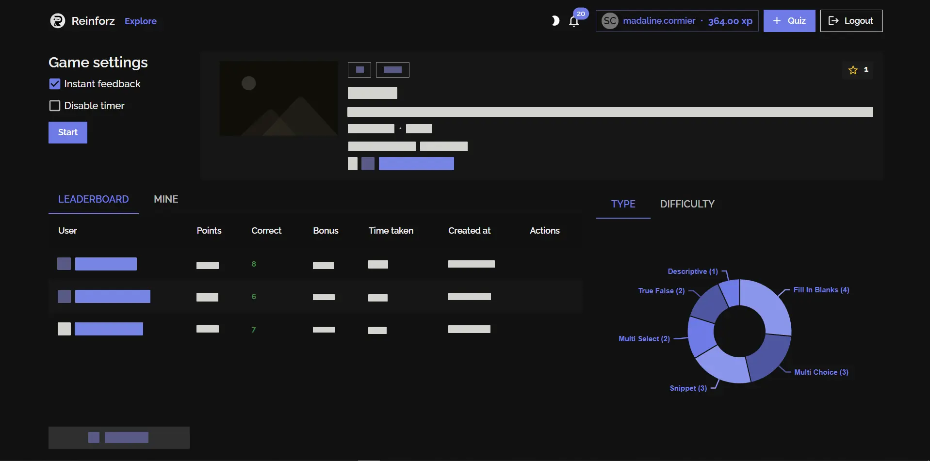 Compete for top spots in the quiz leaderboards!